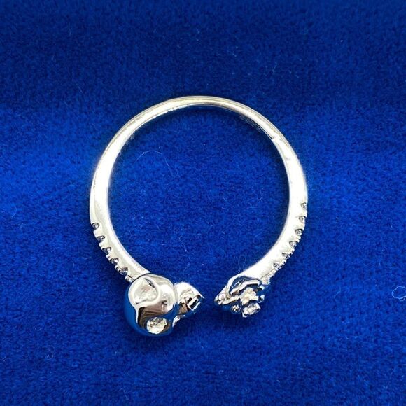 💛 925 Spooky Skull CZ Ring - Picture 2 of 4
